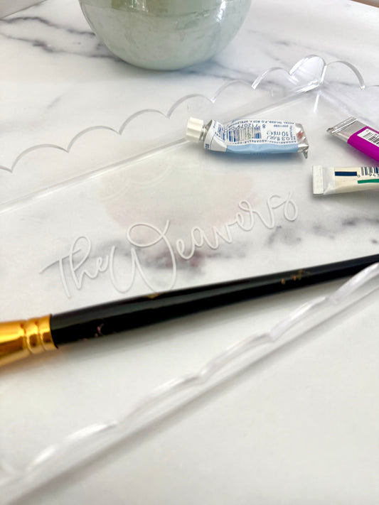 Personalized Clear Acrylic Scalloped Tray