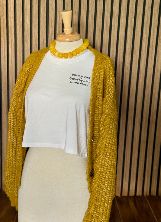 Good Moms, Bad Words Cropped Tee