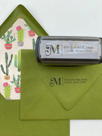 Vintage Initial Address Stamp