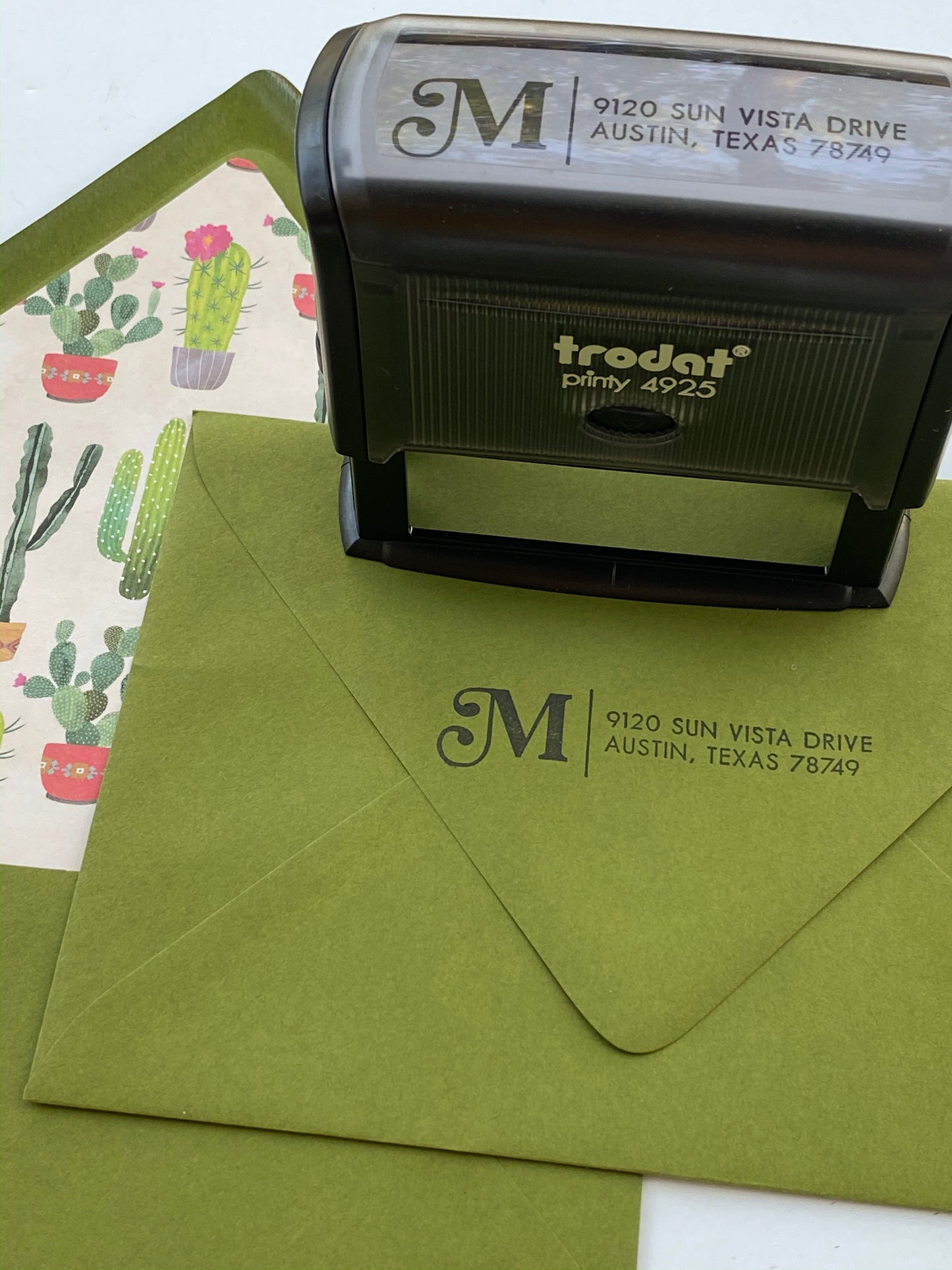 Vintage Initial Address Stamp
