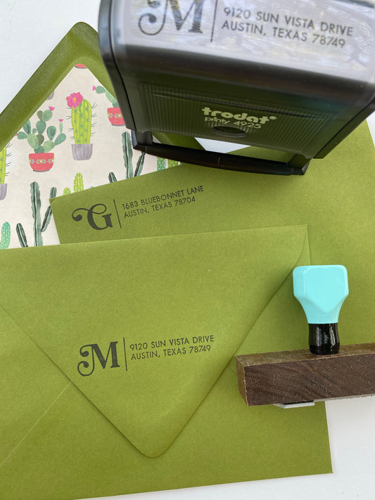 Vintage Initial Address Stamp