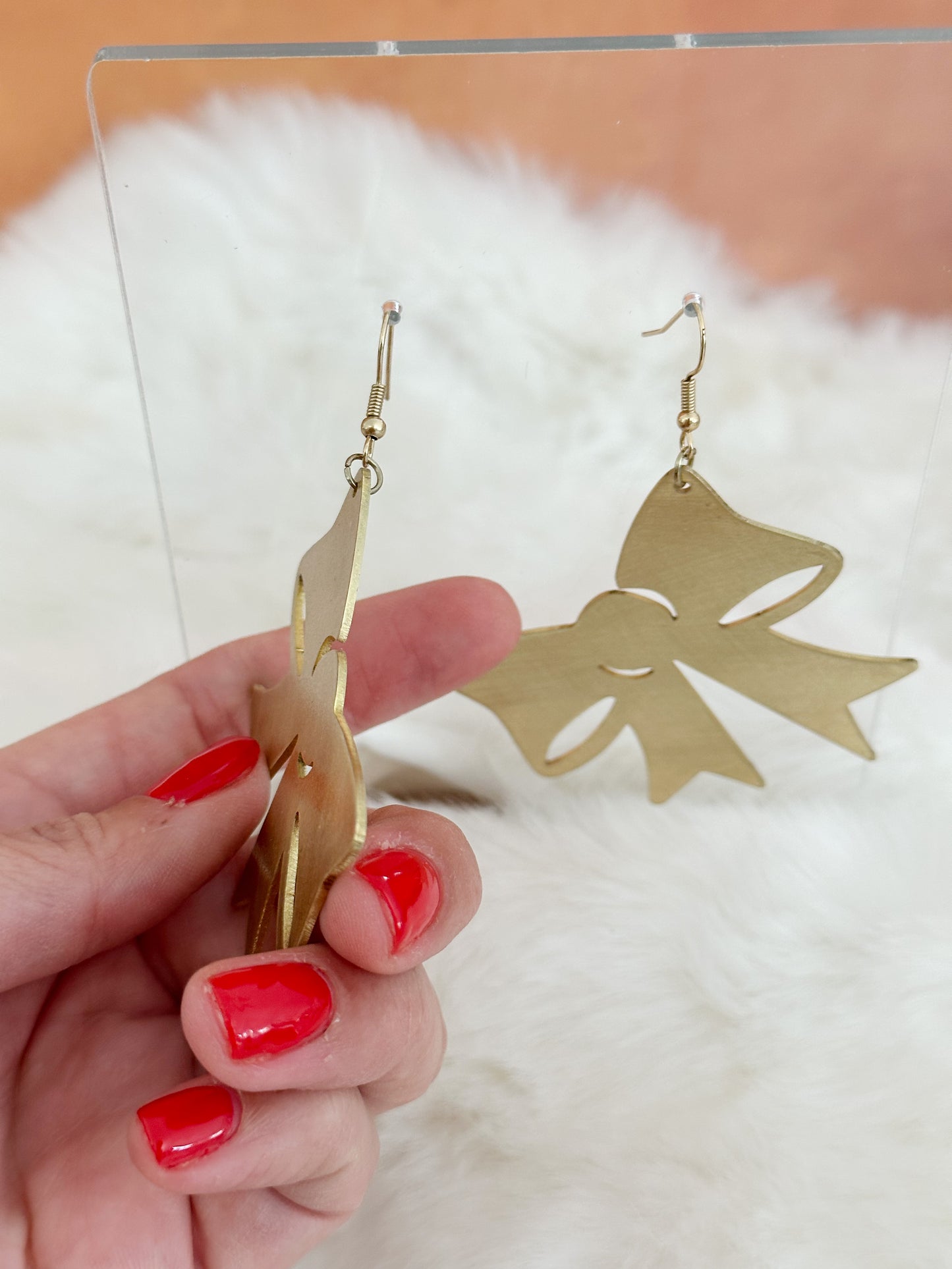 Brass Bow Earrings