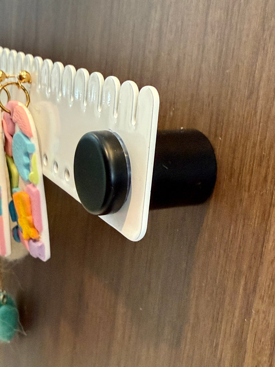 White Powder Coated Metal Earring Holder