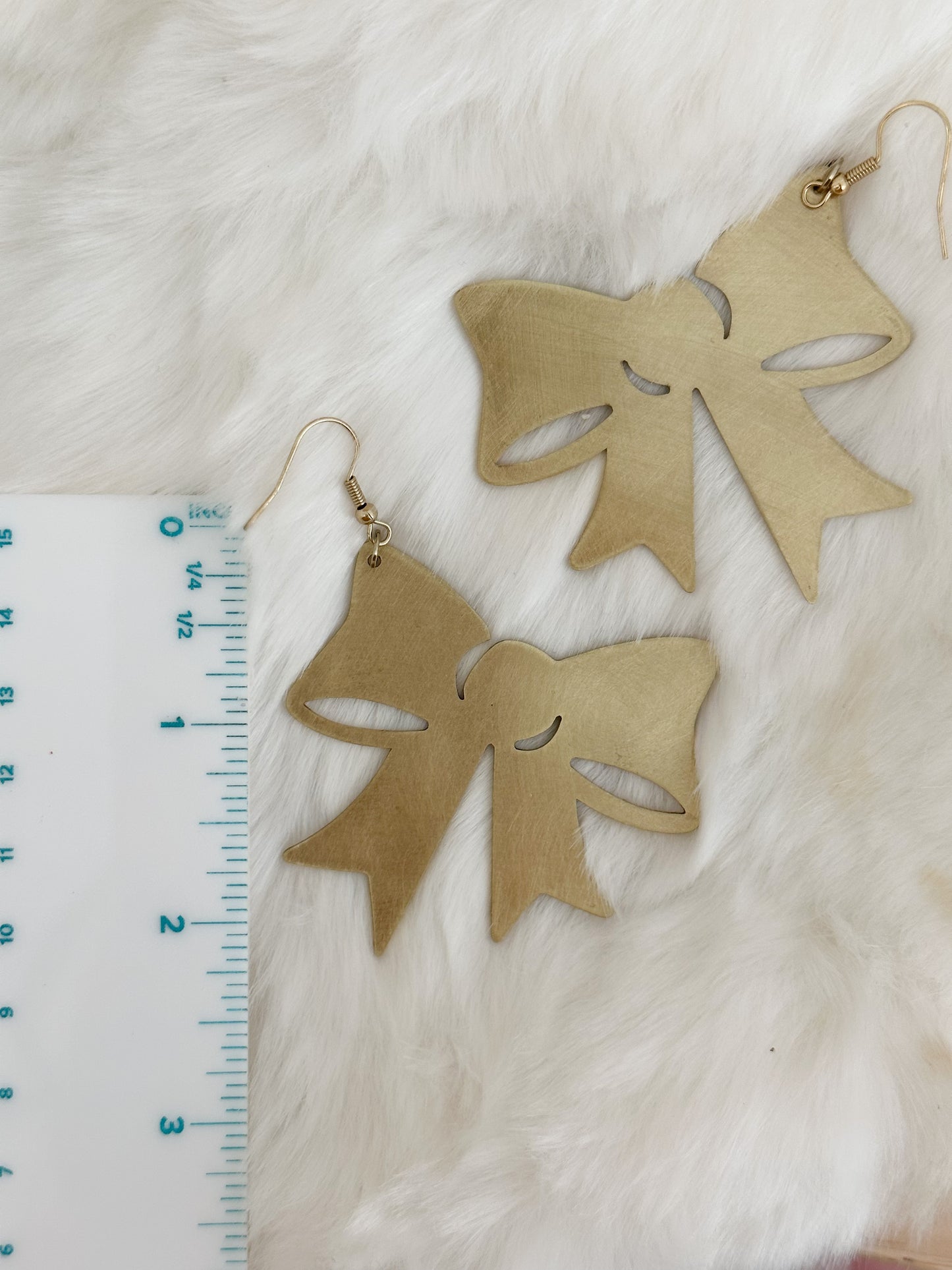 Brass Bow Earrings