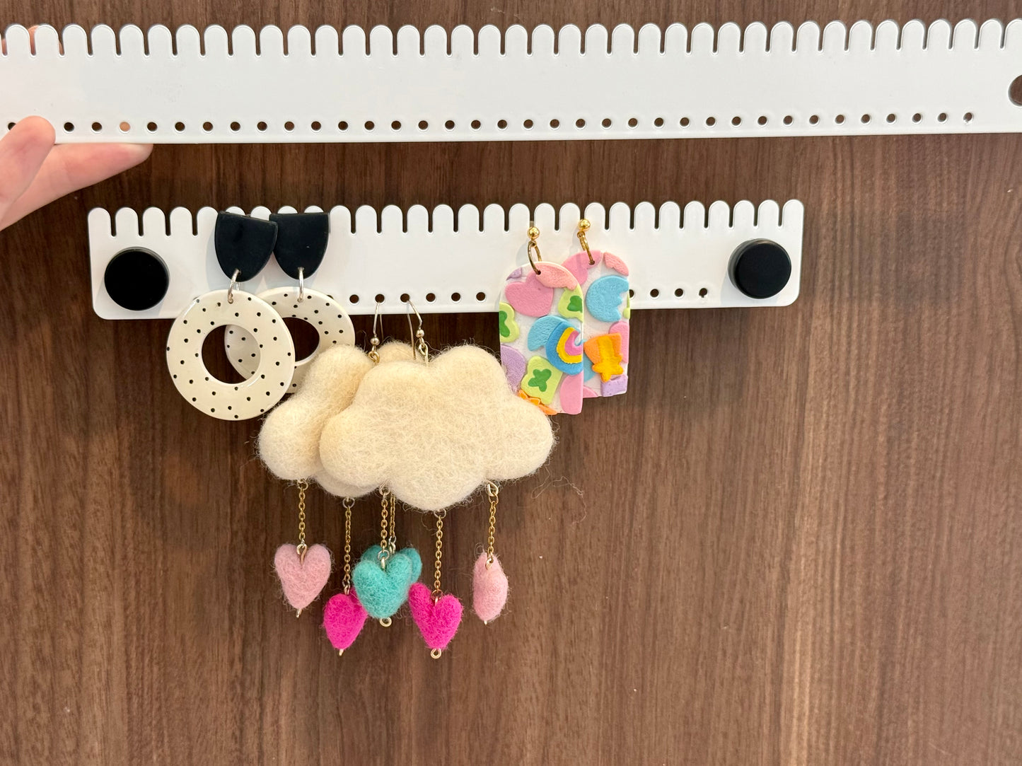 White Powder Coated Metal Earring Holder