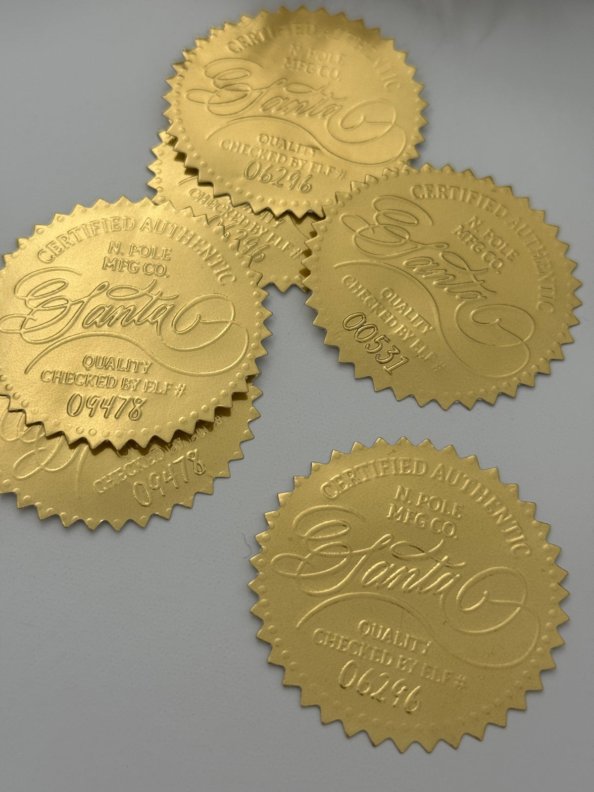 Santa's Official North Pole Gold Seals | Christmas Gift Stickers