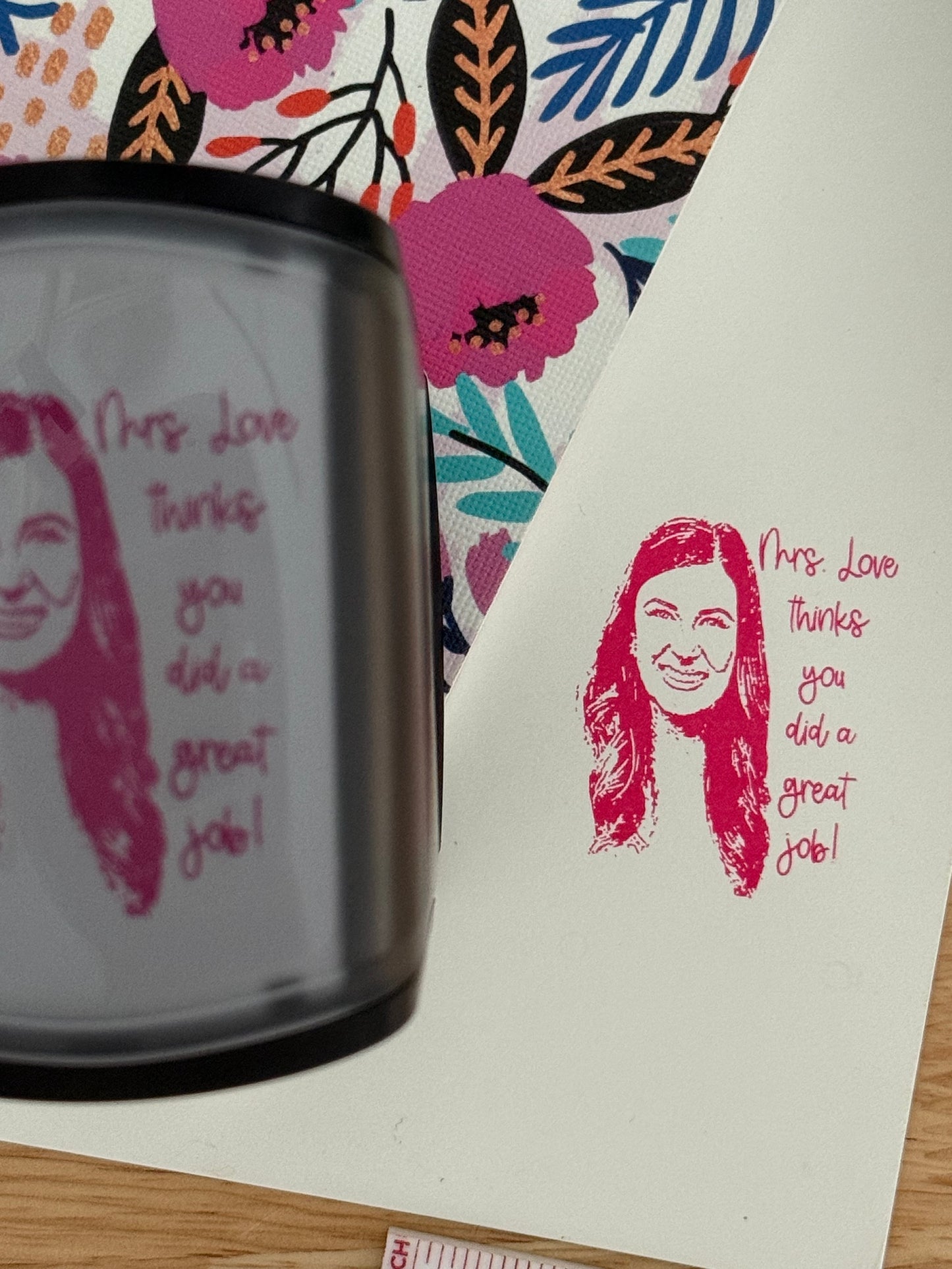 Customized Teacher Face Self Inking Stamp