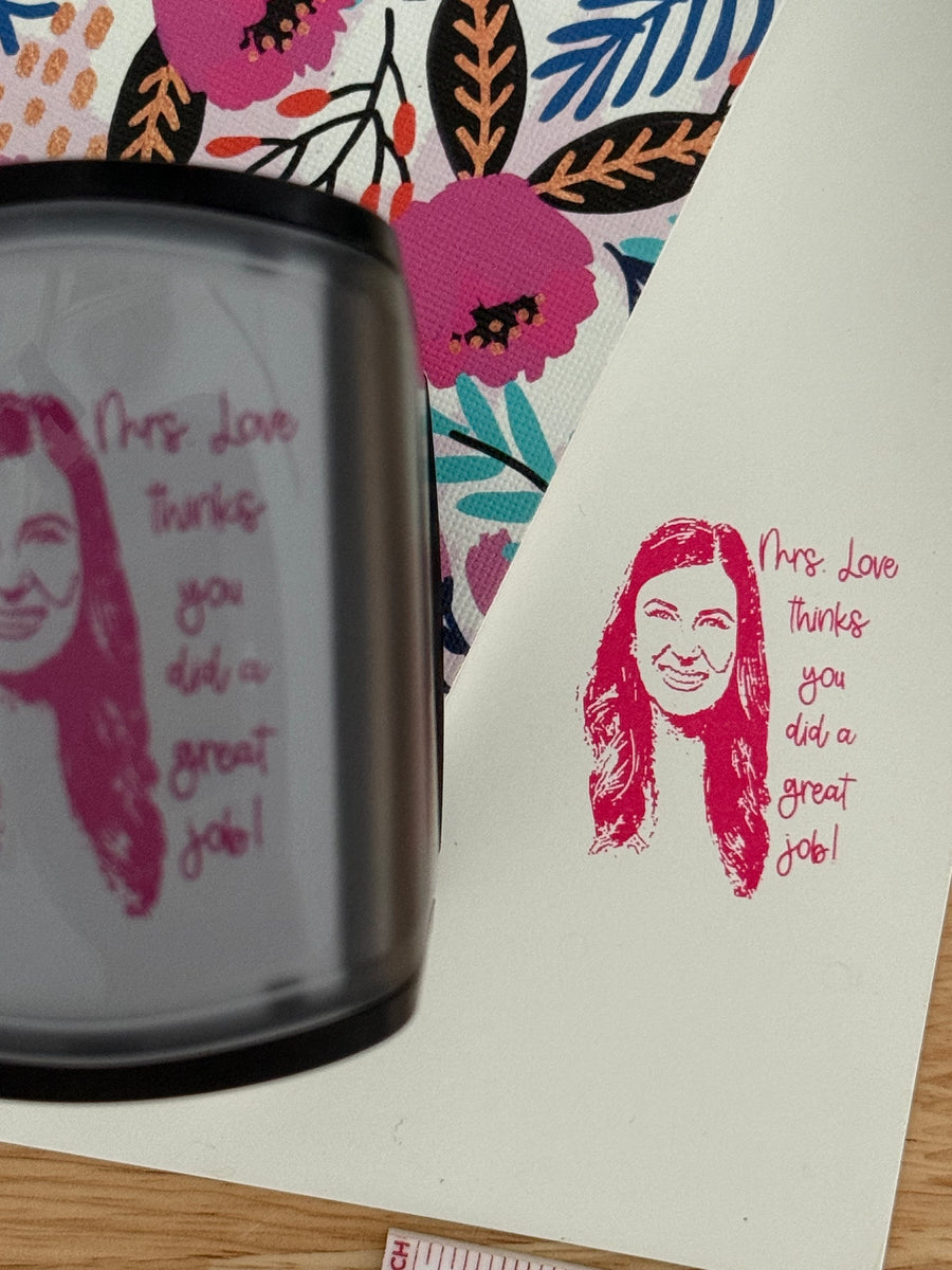 Customized Teacher Face Self Inking Stamp