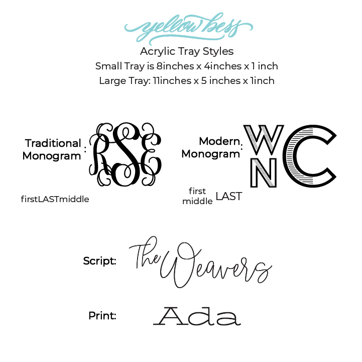 Personalized Clear Acrylic Scalloped Tray