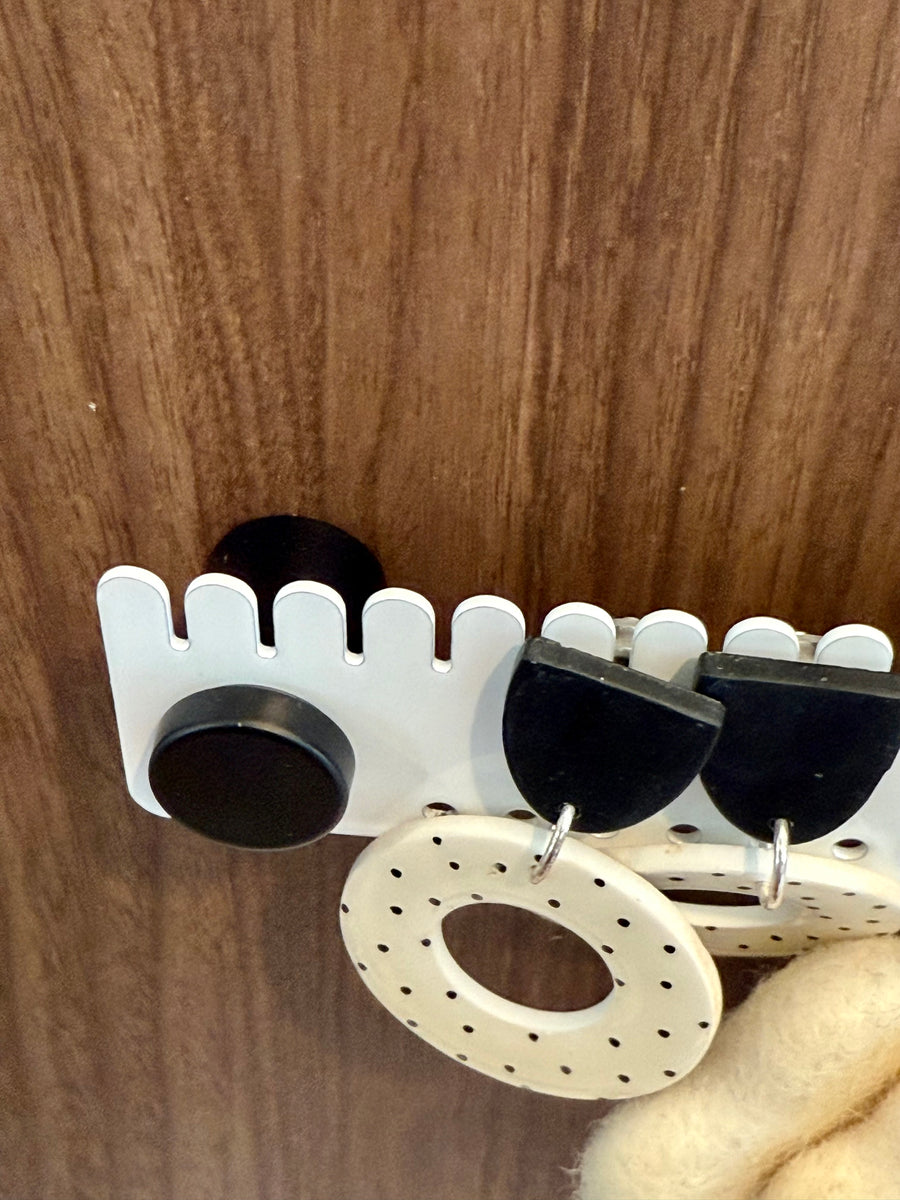 White Powder Coated Metal Earring Holder