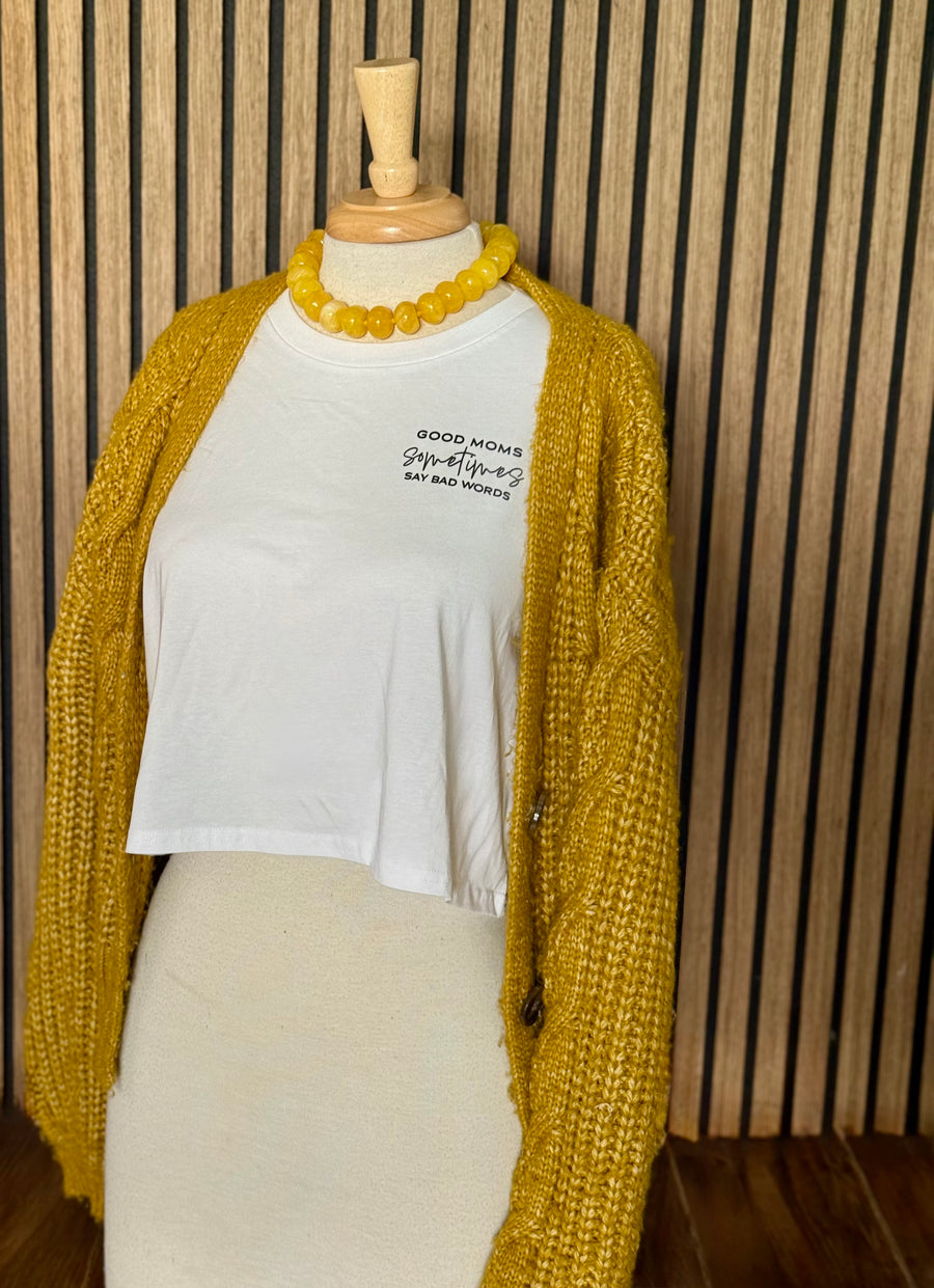 Good Moms, Bad Words Cropped Tee