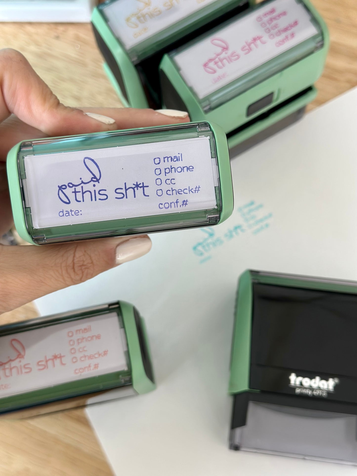 Limited Edition Mint Green Paid Stamp