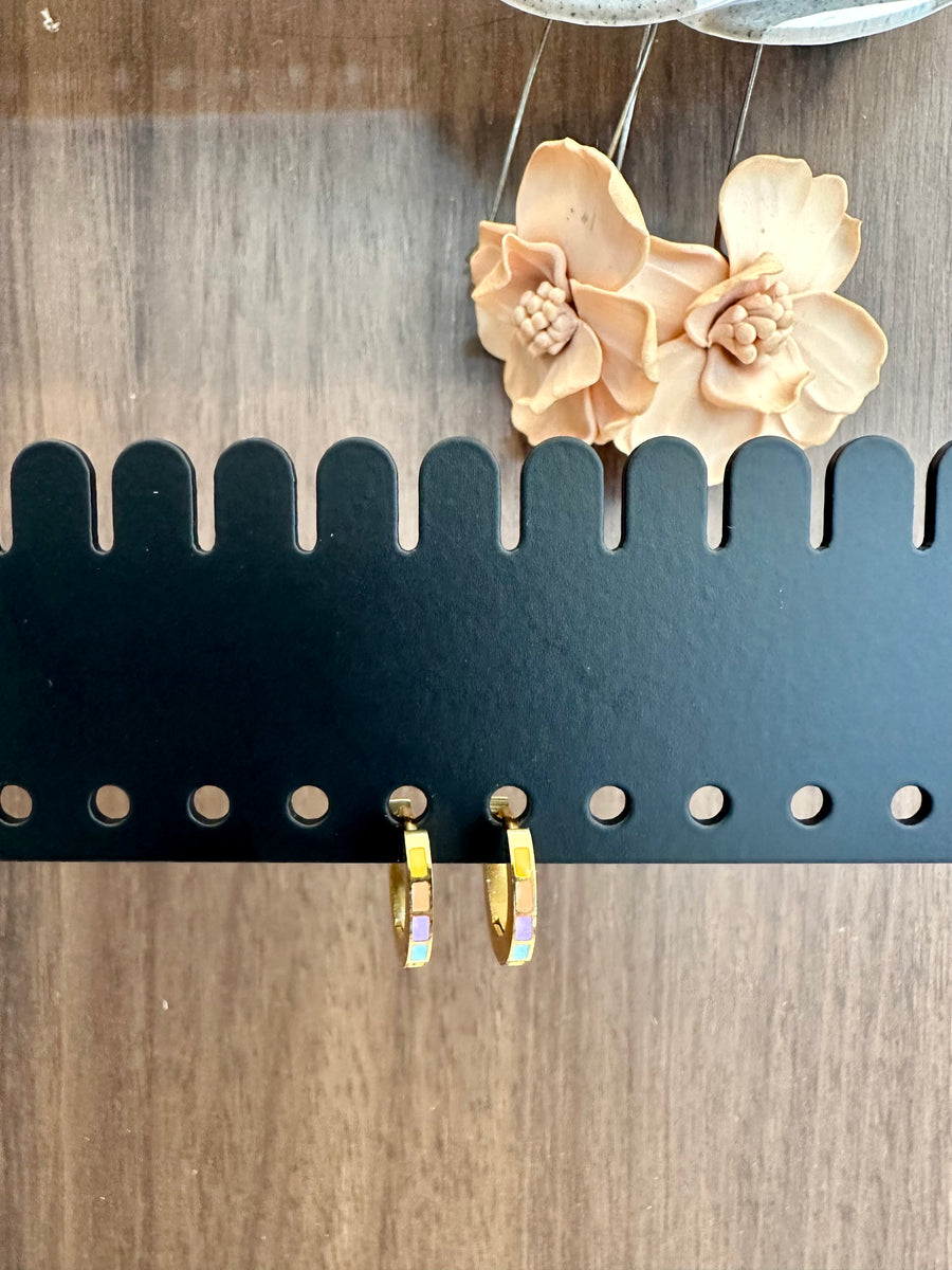 Black Powder Coated Metal Earring Holder