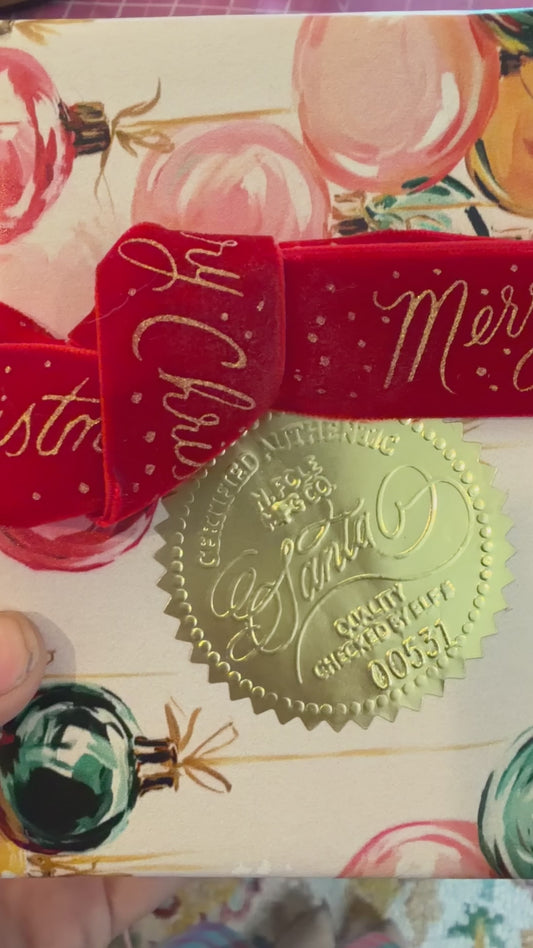 Santa's Official North Pole Gold Seals | Christmas Gift Stickers
