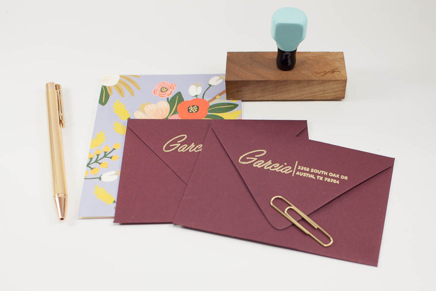 Monoline Script - Custom Rubber Stamps