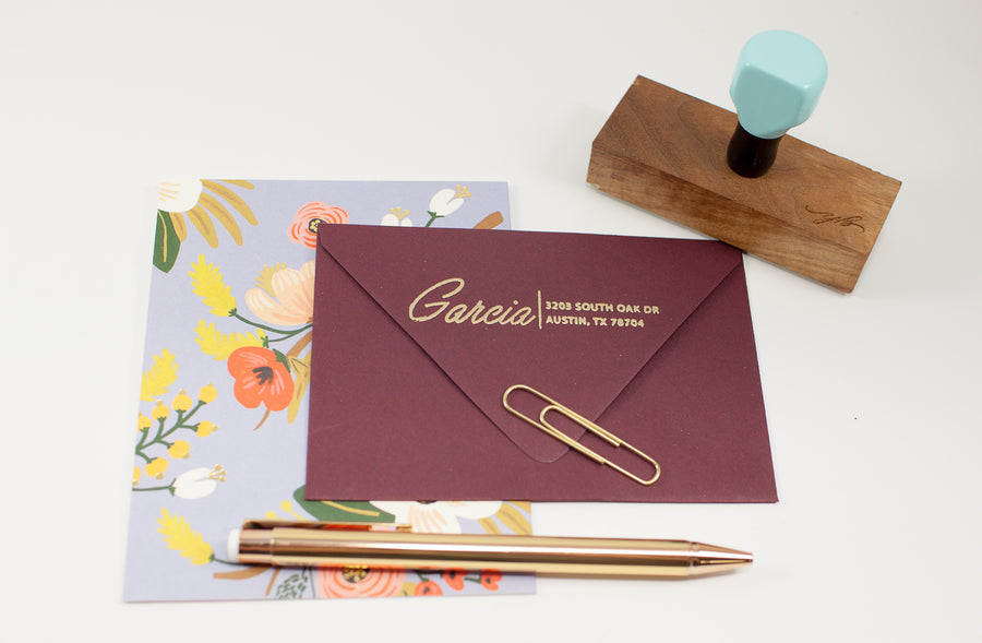 Monoline Script - Custom Rubber Stamps