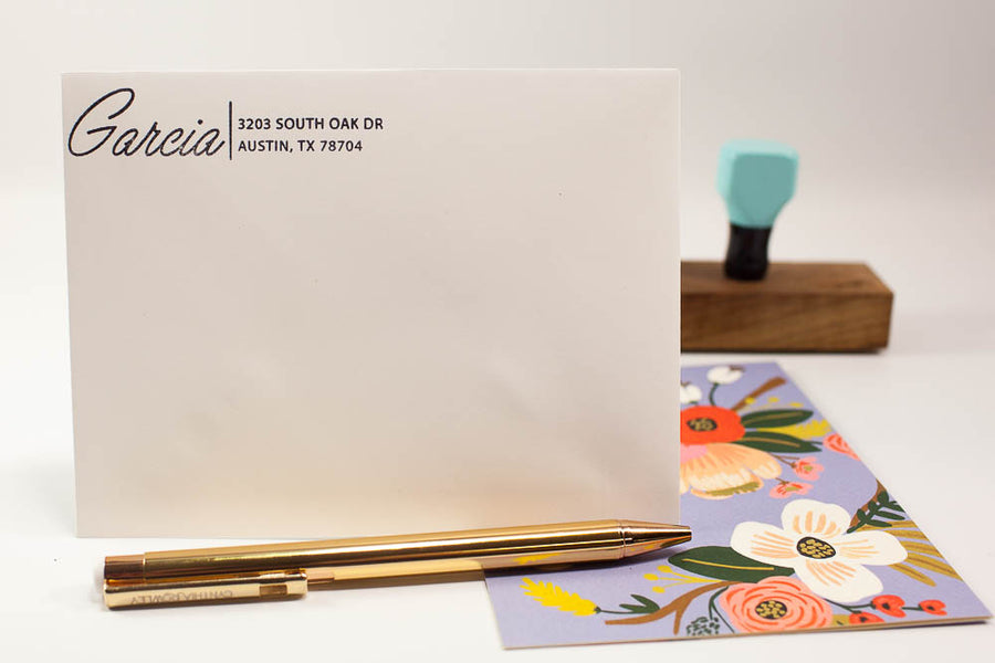 Monoline Script - Custom Rubber Stamps
