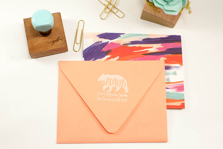 Grizzly Bear Address - Custom Rubber Stamps