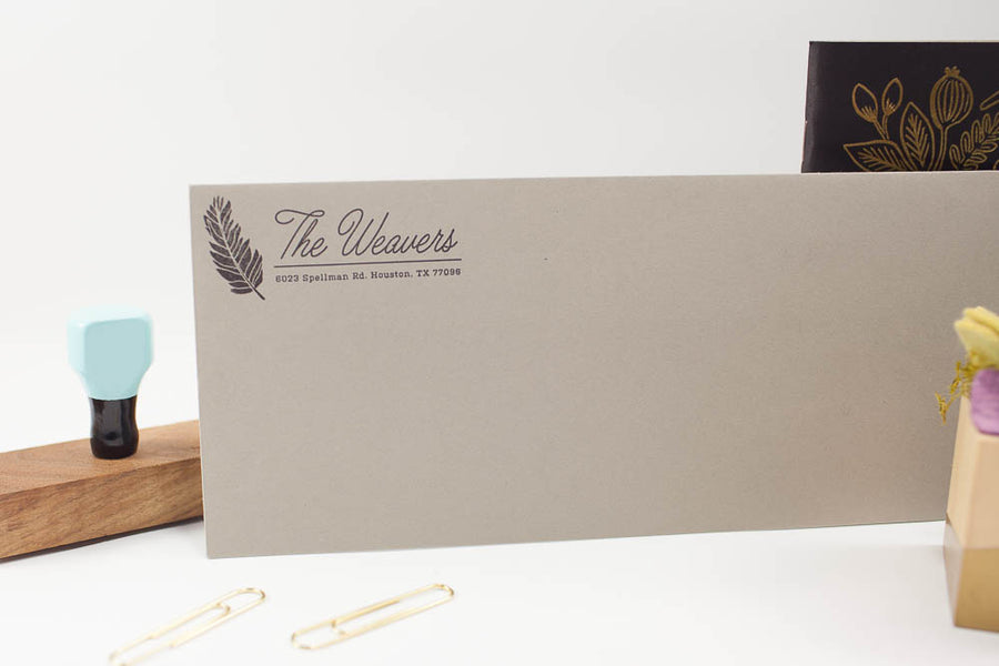 Feather Address - Custom Rubber Stamps