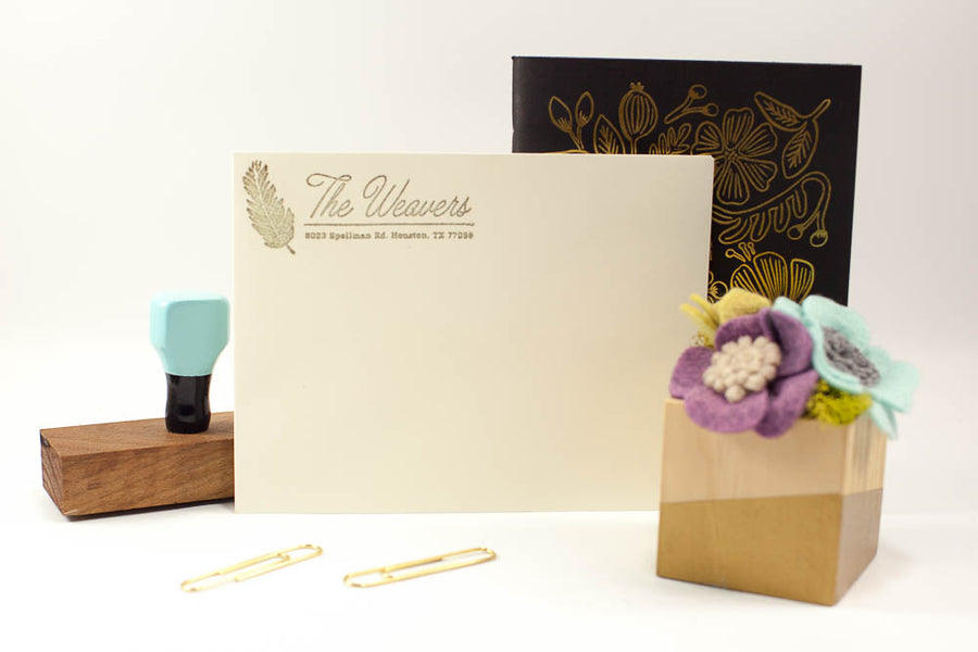 Feather Address - Custom Rubber Stamps