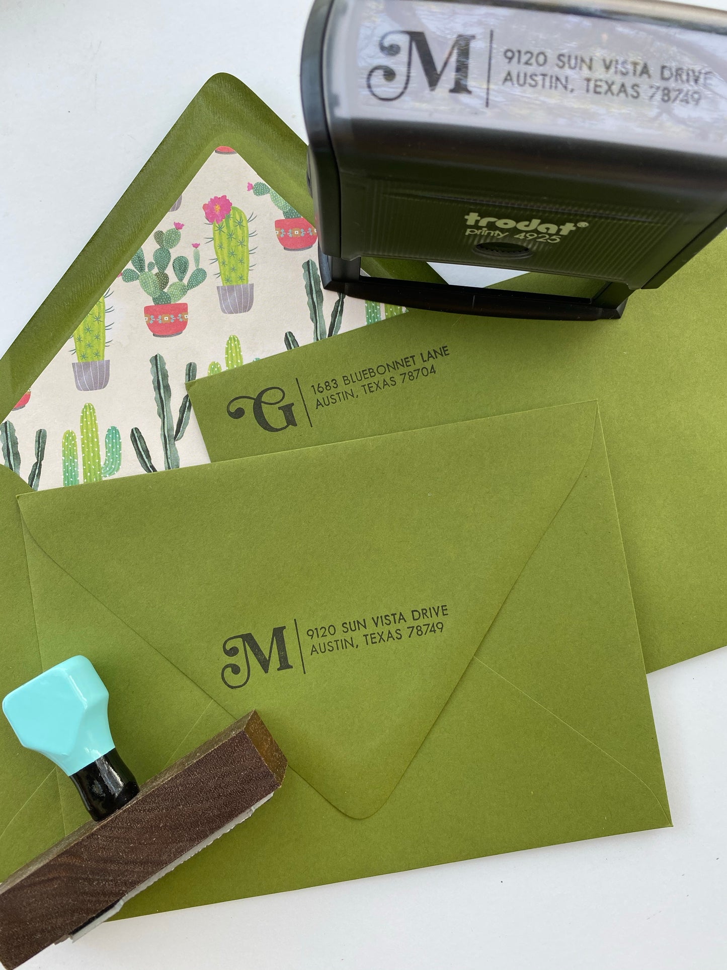 Vintage Initial Address Stamp