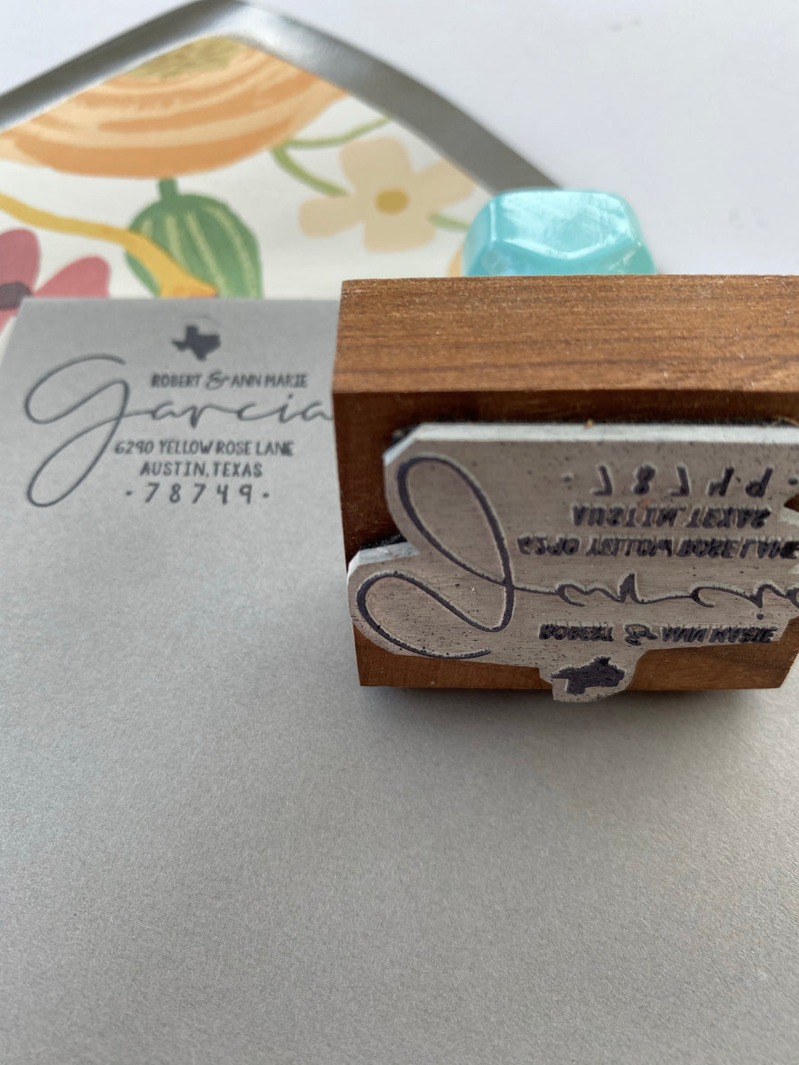 Handwritten Script Address Stamp