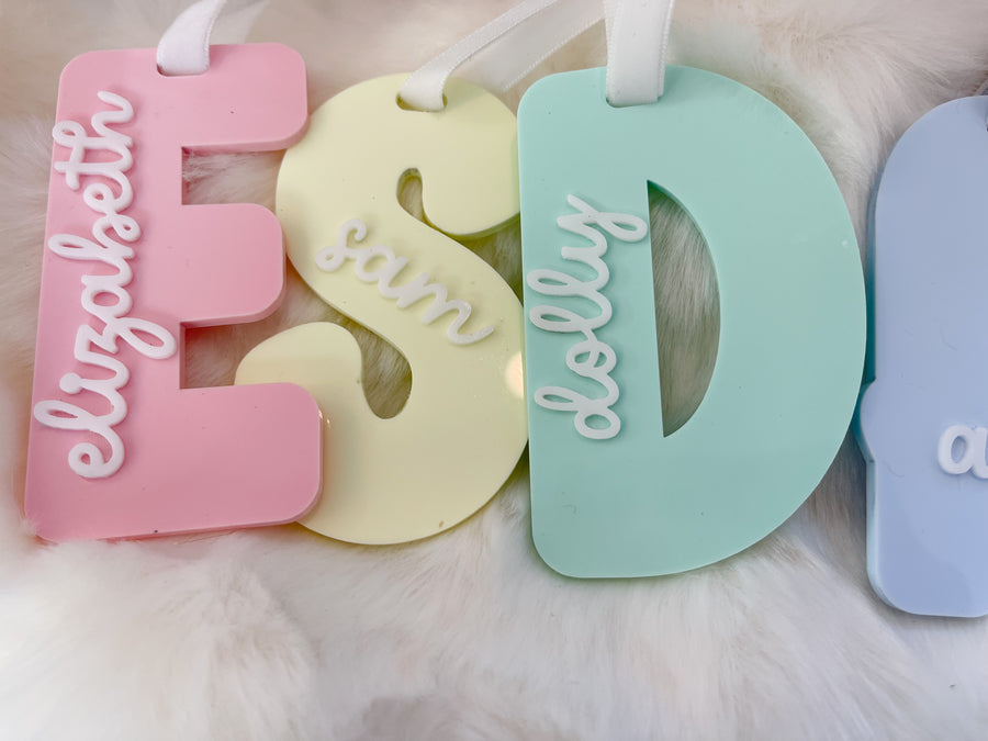 Pastel Christmas Stocking Tags