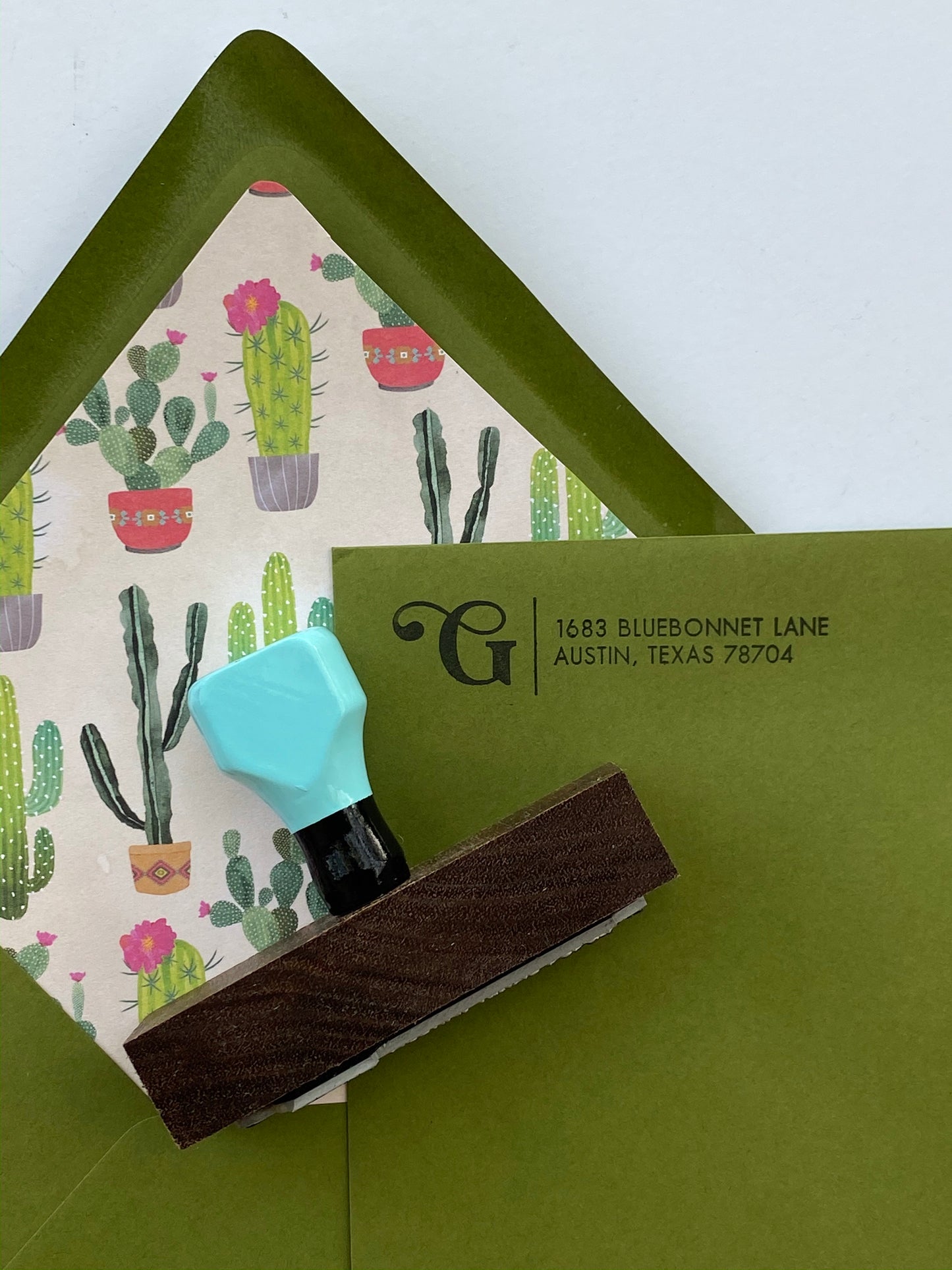 Vintage Initial Address Stamp