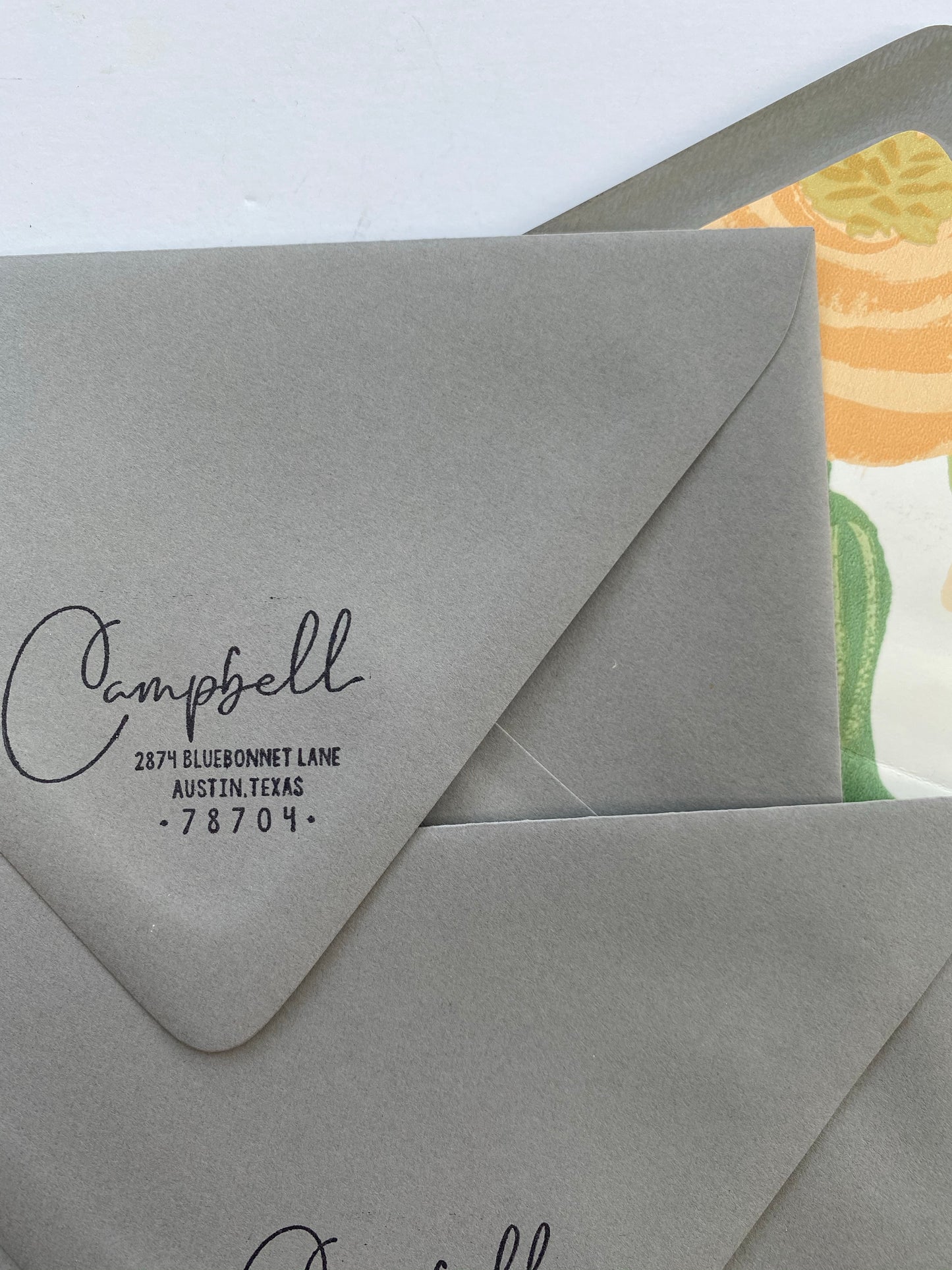 Handwritten Script Address Stamp