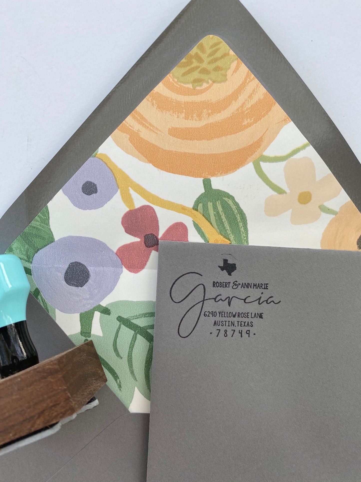 Handwritten Script Address Stamp