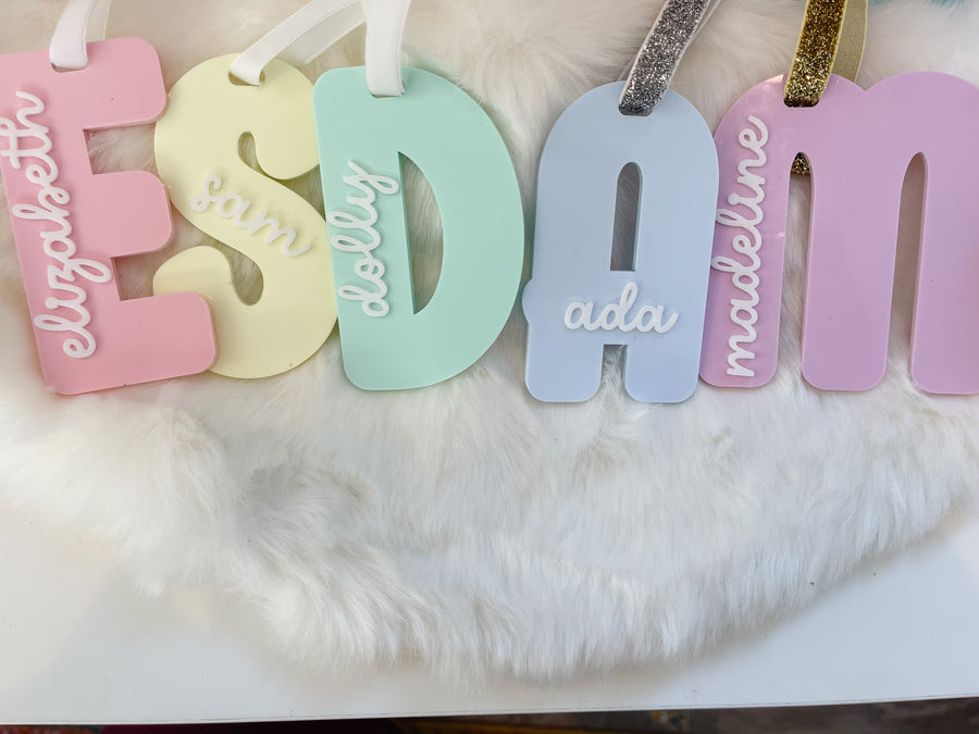 Pastel Christmas Stocking Tags