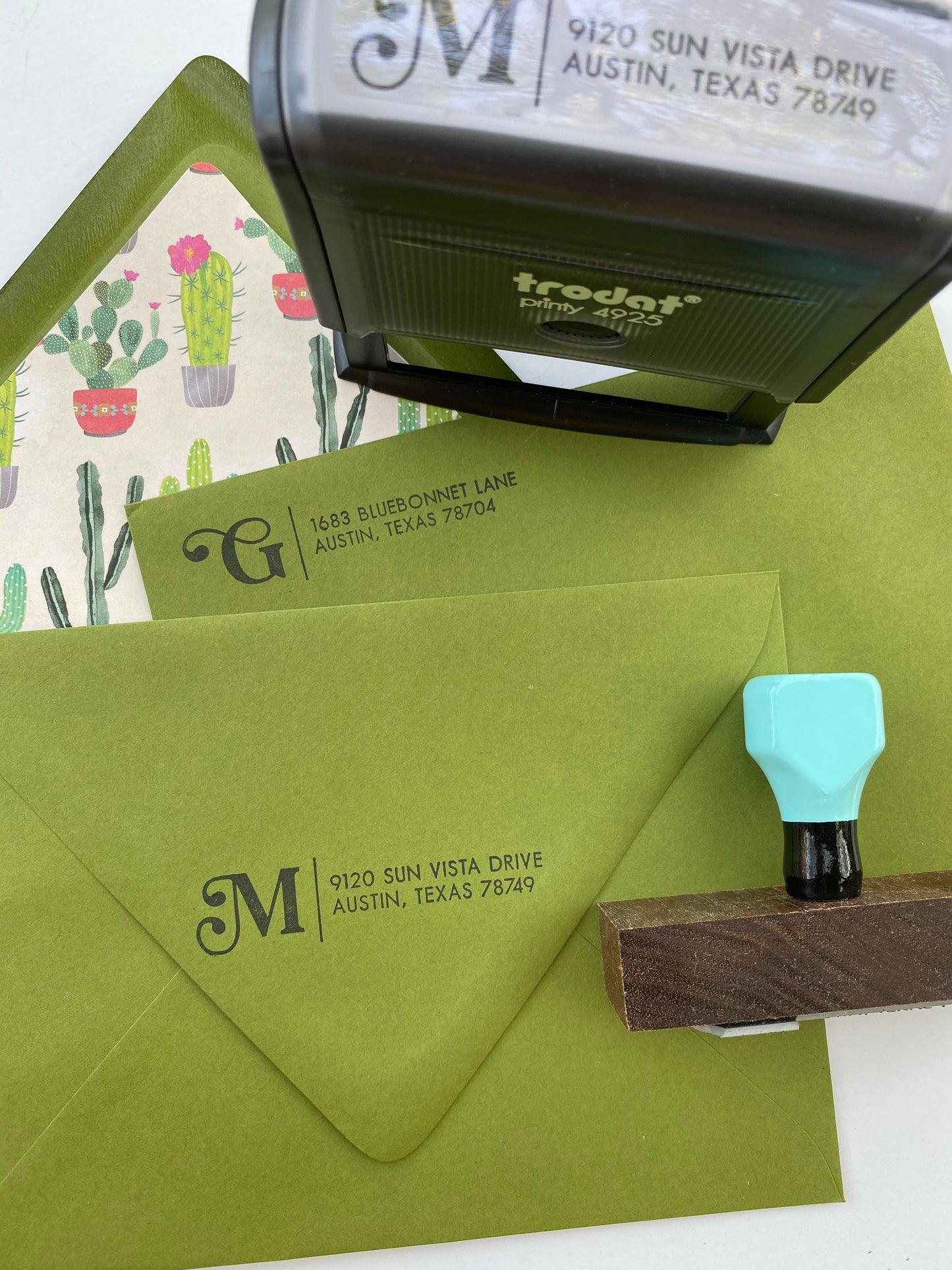 Vintage Initial Address Stamp