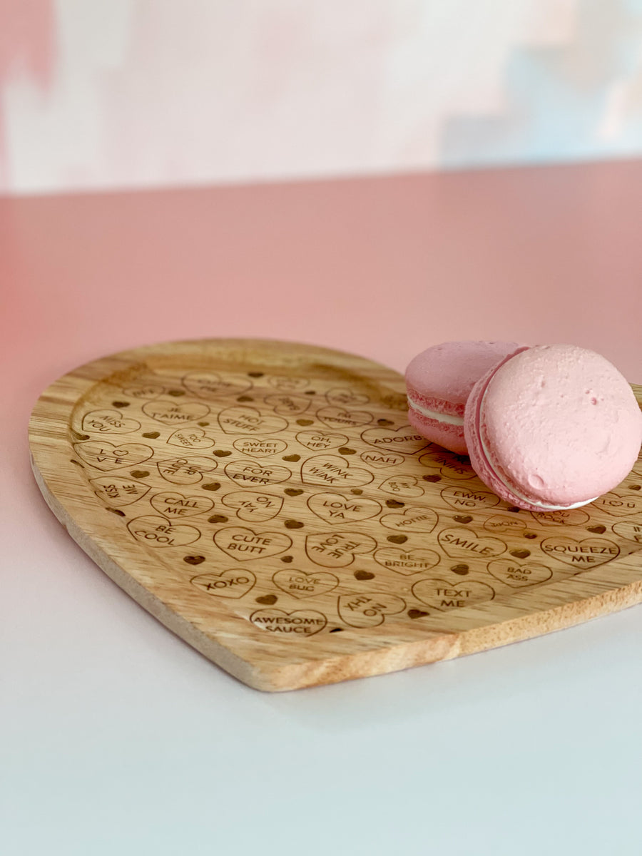 Conversation Heart Shaped Tray